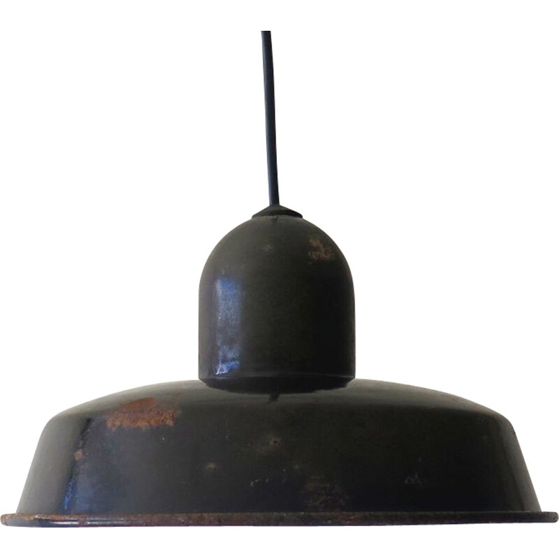 Vintage industrial suspension lamp 1950