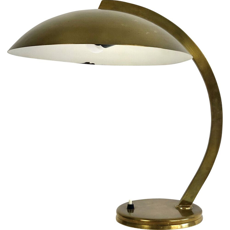 Vintage brass Bauhaus table lamp from Hillebrand 1930