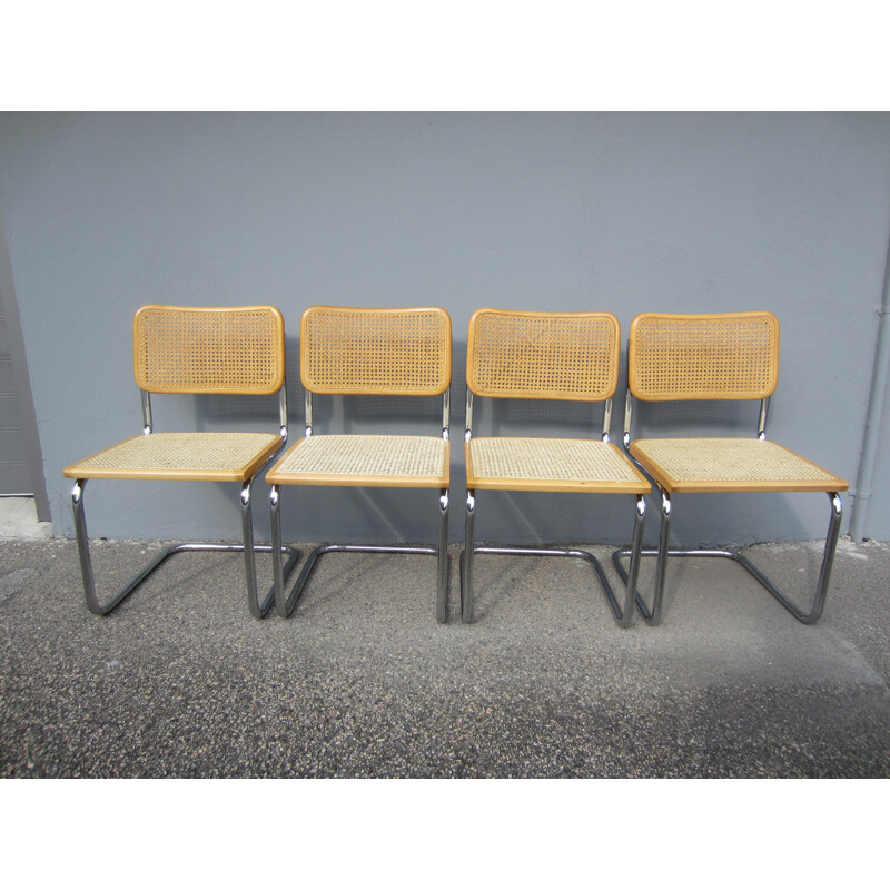 Set of 4 Cesca vintage chairs by Marcel Breuer Italy