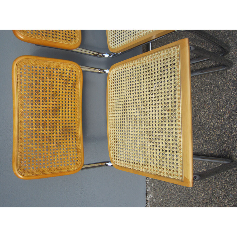 Set of 4 Cesca vintage chairs by Marcel Breuer Italy