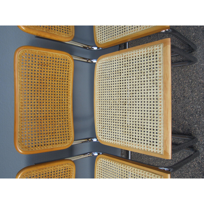 Lot de 4 chaises vintage Cesca par Marcel Breuer Italie