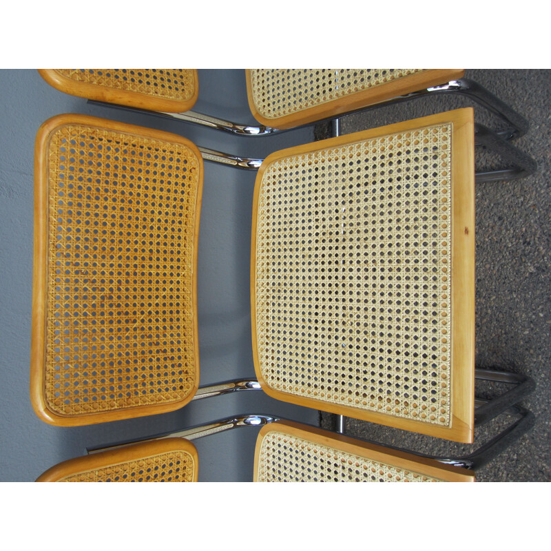 Lot de 4 chaises vintage Cesca par Marcel Breuer Italie