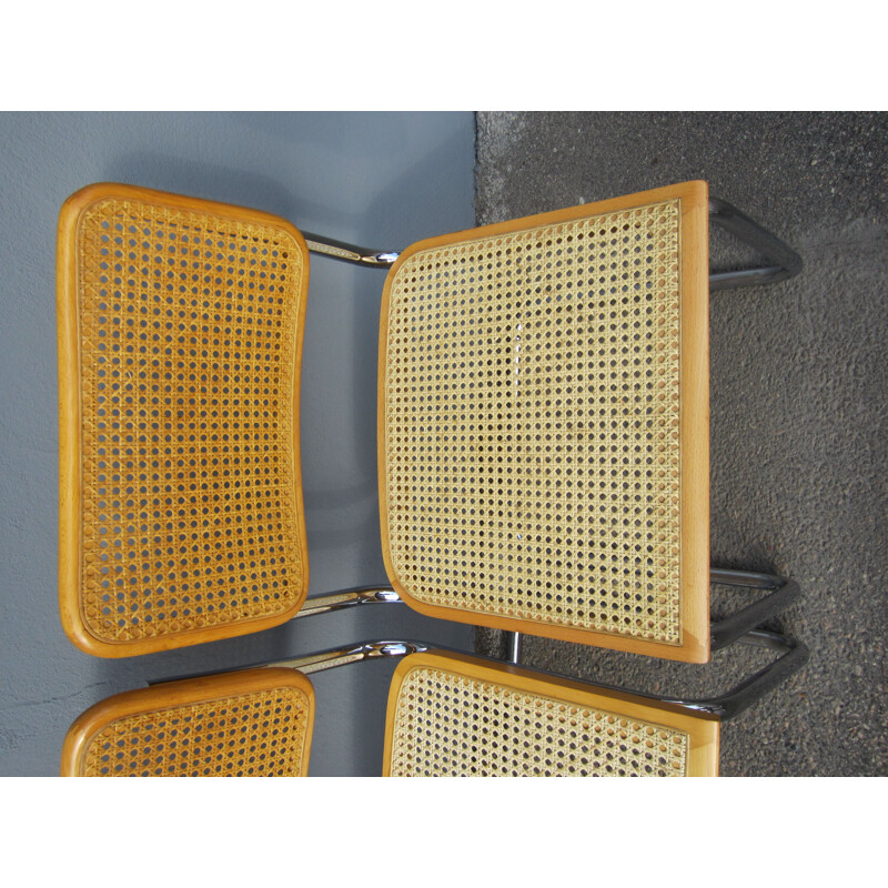 Set of 4 Cesca vintage chairs by Marcel Breuer Italy