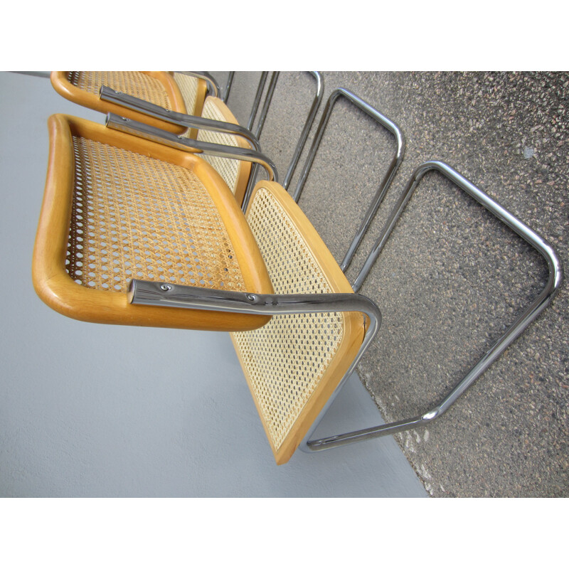 Set of 4 Cesca vintage chairs by Marcel Breuer Italy