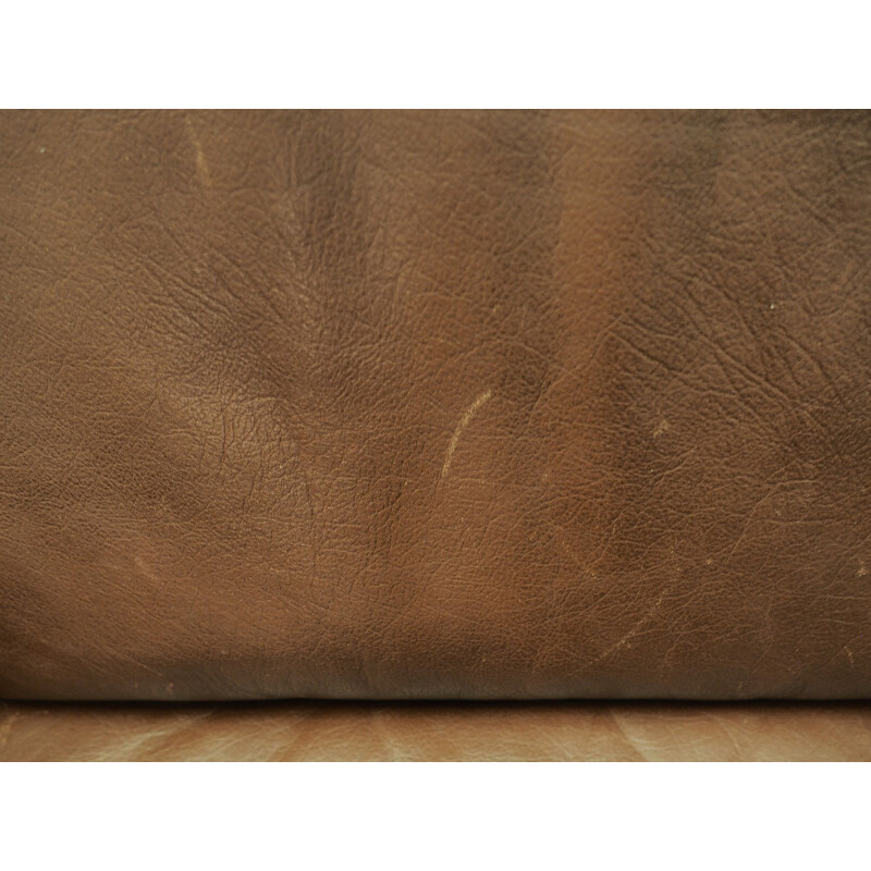 Vintage Armchair brown leather Danish 1970s