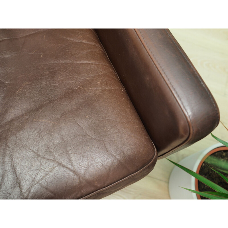 Vintage Armchair brown leather Danish 1960s
