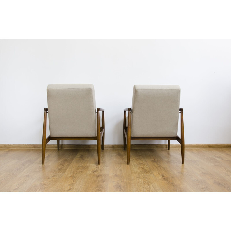 Pair of vintage beige armchairs 1960