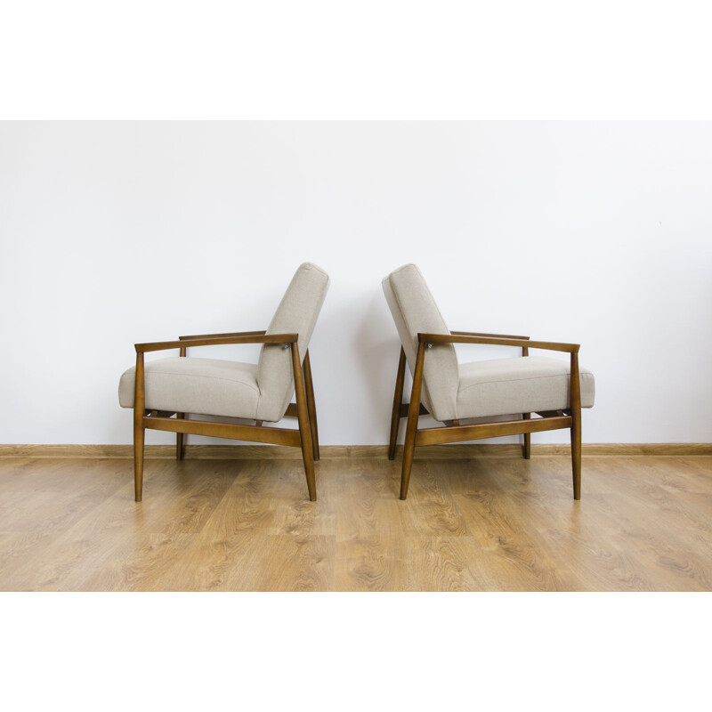 Paire de fauteuils vintage beige 1960