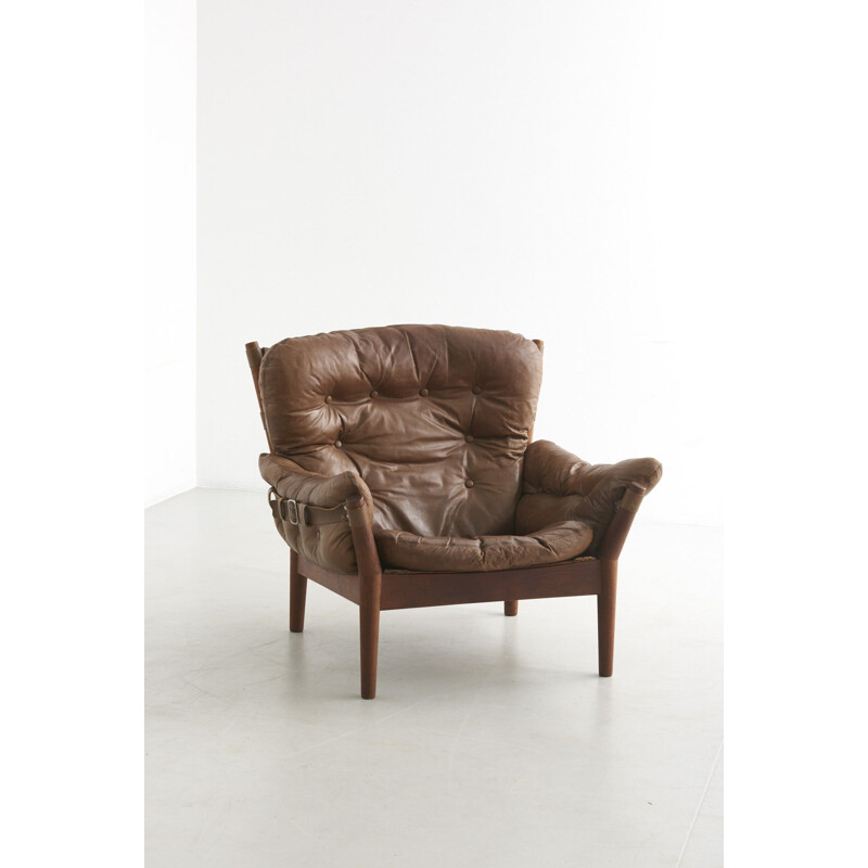 Fauteuil Lounge vintage de John Mortensen pour Magnus Olesen Denmark 1968