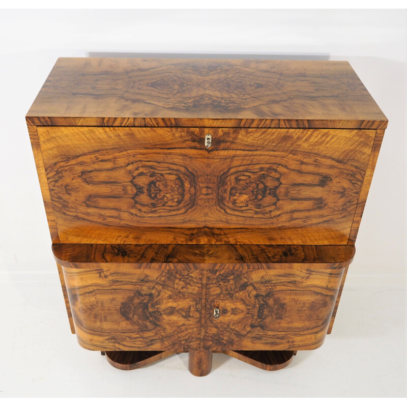 Vintage sideboard in walnut veneer Art Deco 1950