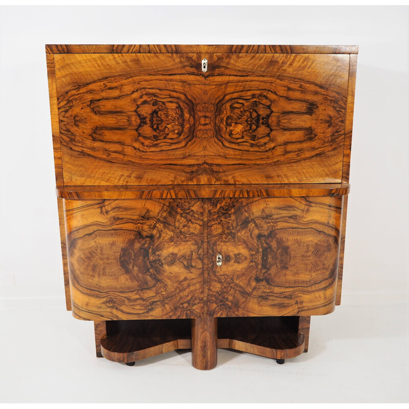 Vintage sideboard in walnut veneer Art Deco 1950