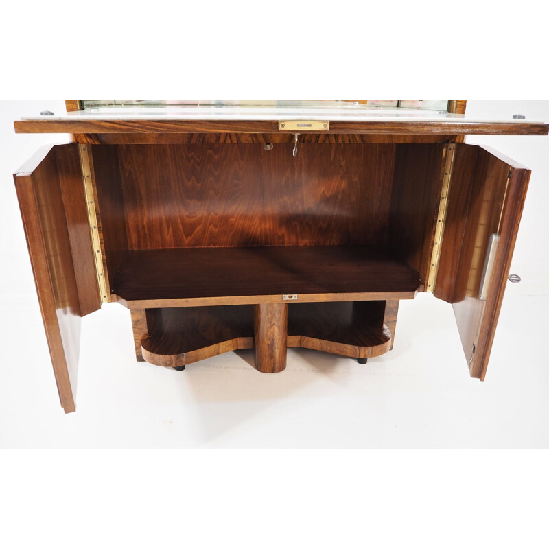 Vintage sideboard in walnut veneer Art Deco 1950