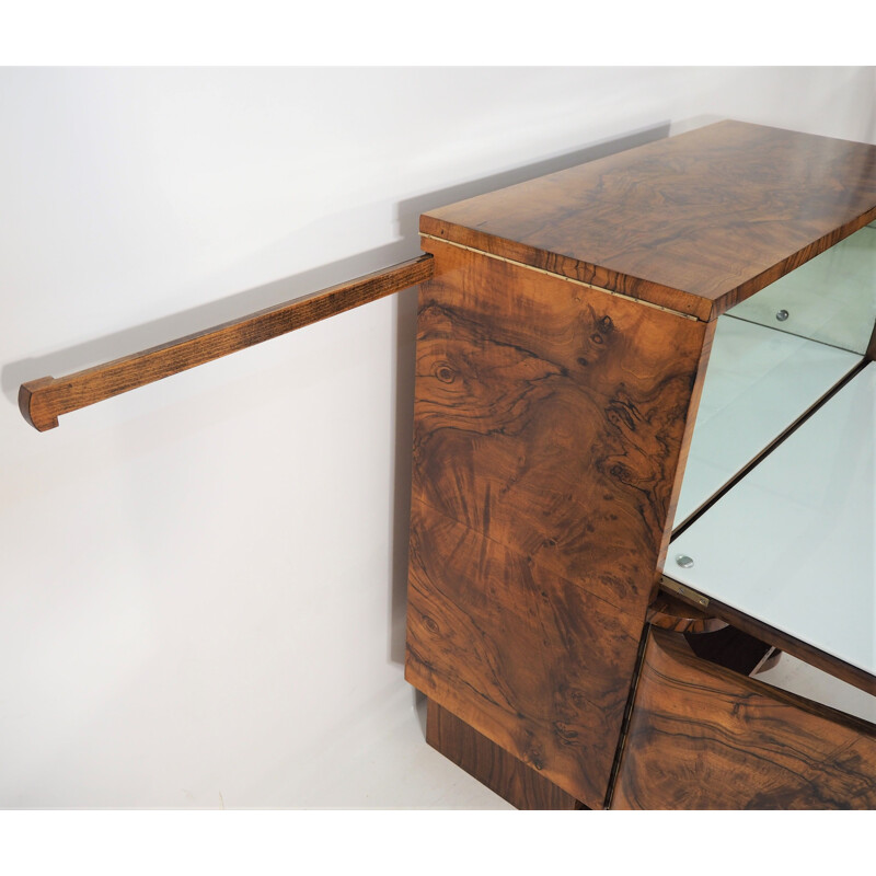 Vintage sideboard in walnut veneer Art Deco 1950