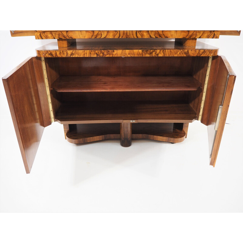 Vintage cabinet in walnut veneer, Art Deco