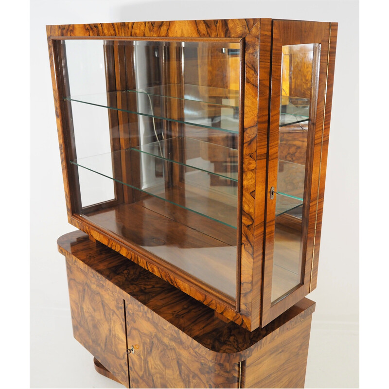 Vintage cabinet in walnut veneer, Art Deco