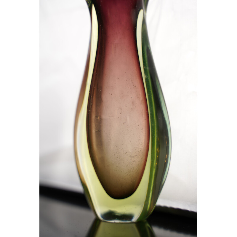 Vintage Italian glass vase Sommerso de Flavio Poli for Seguso 1960