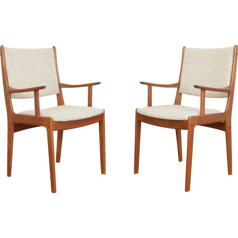 Pair of vintage Danish teak chairs by Johannes Andersen for Uldum Mobelfabrik 1960