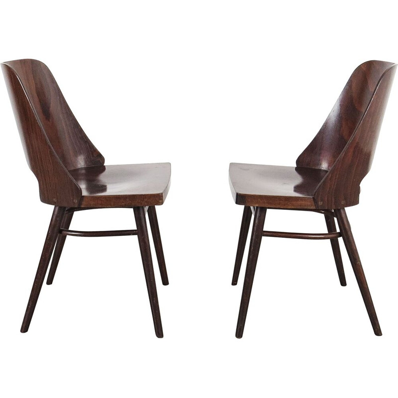 Ein Paar Vintage-Stühle produziert von Ton, Tschechoslowakei 1960