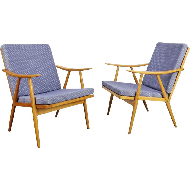 Pair of vintage Armchair by Ton Czechoslovakia 1960s