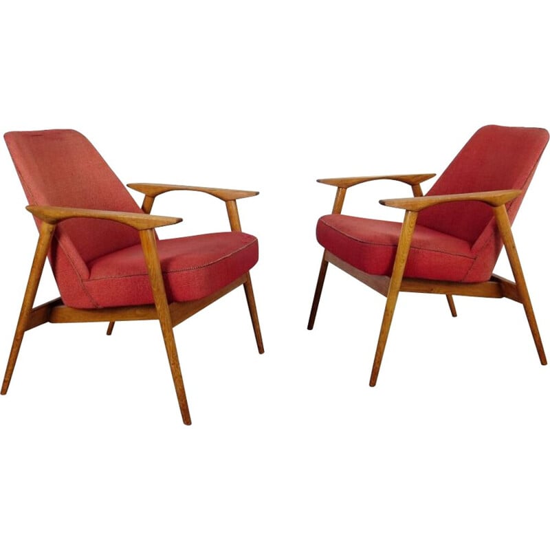 Pair of vintage Armchair by Miroslav Navratil Czechoslovakia 1960s