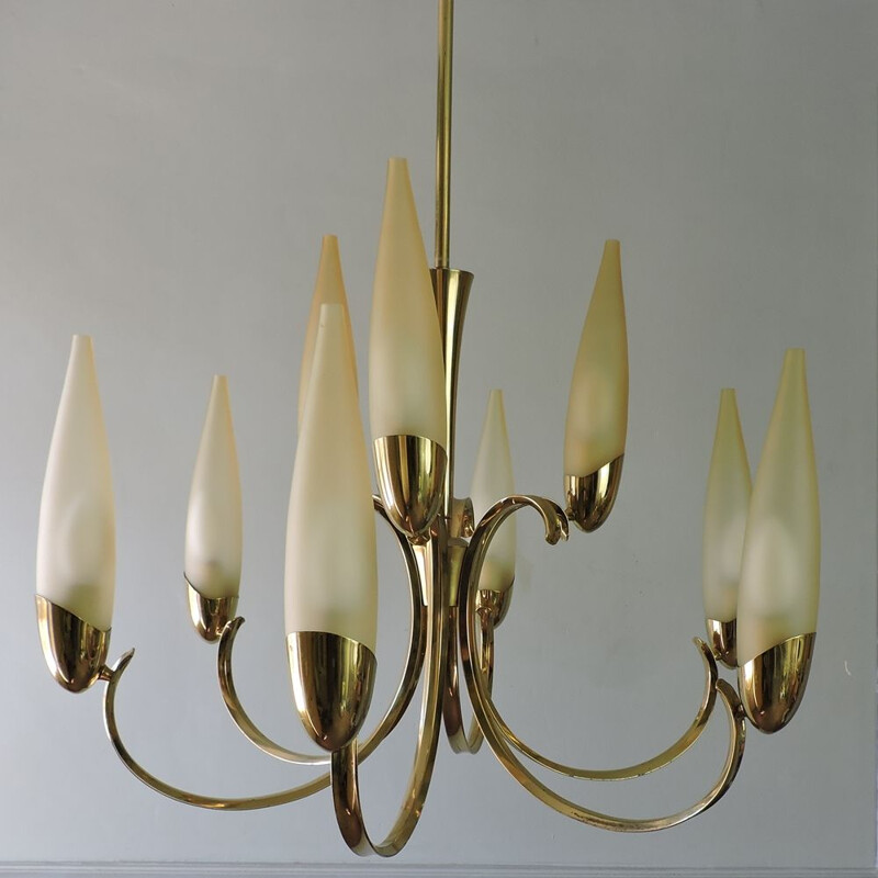 Vintage chandelier Angelo Lelli for Arredoluce Italy 1960s