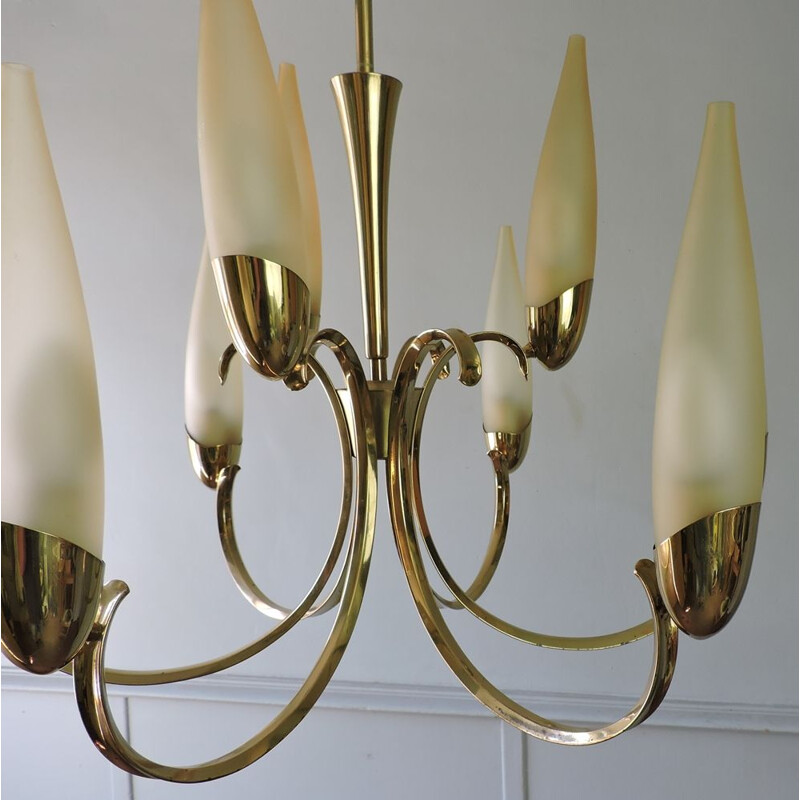 Vintage chandelier Angelo Lelli for Arredoluce Italy 1960s