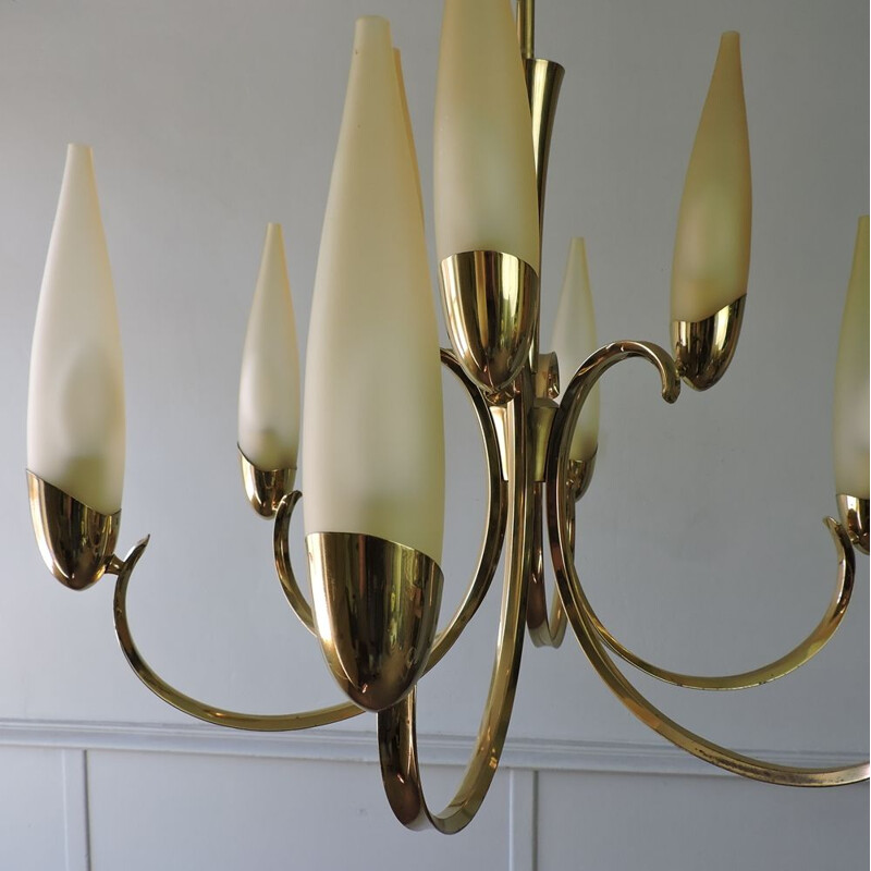 Vintage chandelier Angelo Lelli for Arredoluce Italy 1960s