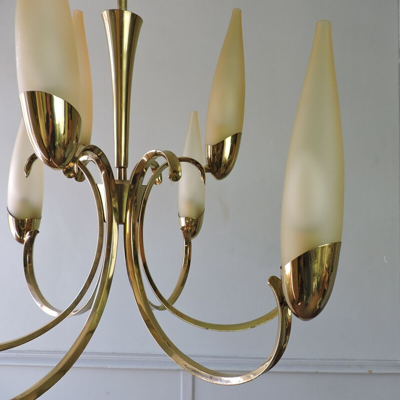 Vintage chandelier Angelo Lelli for Arredoluce Italy 1960s