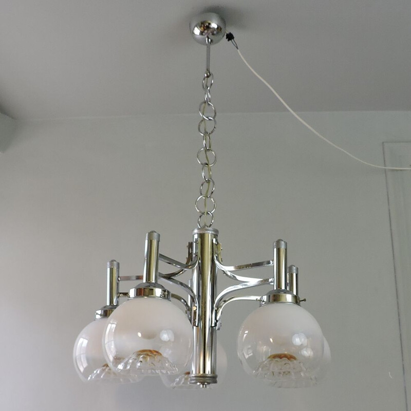 Vintage chandelier murano Mazzega Italy 1960s