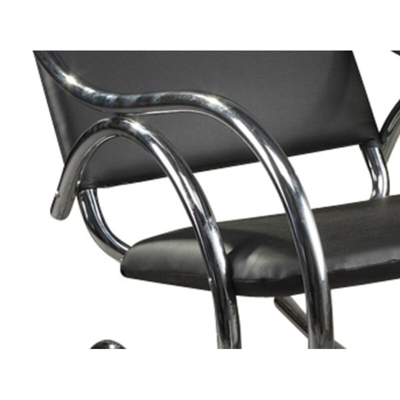 Chaise à bascule vintage métal tubulaire Thonet 1950