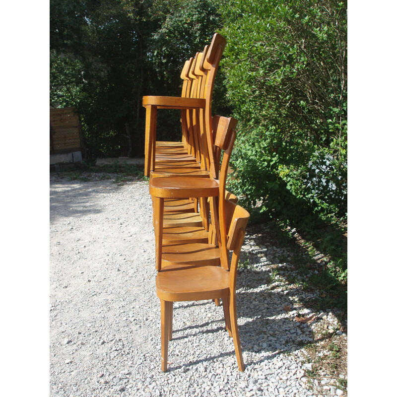 Lot of 18 vintage Swiss German chairs 1950s