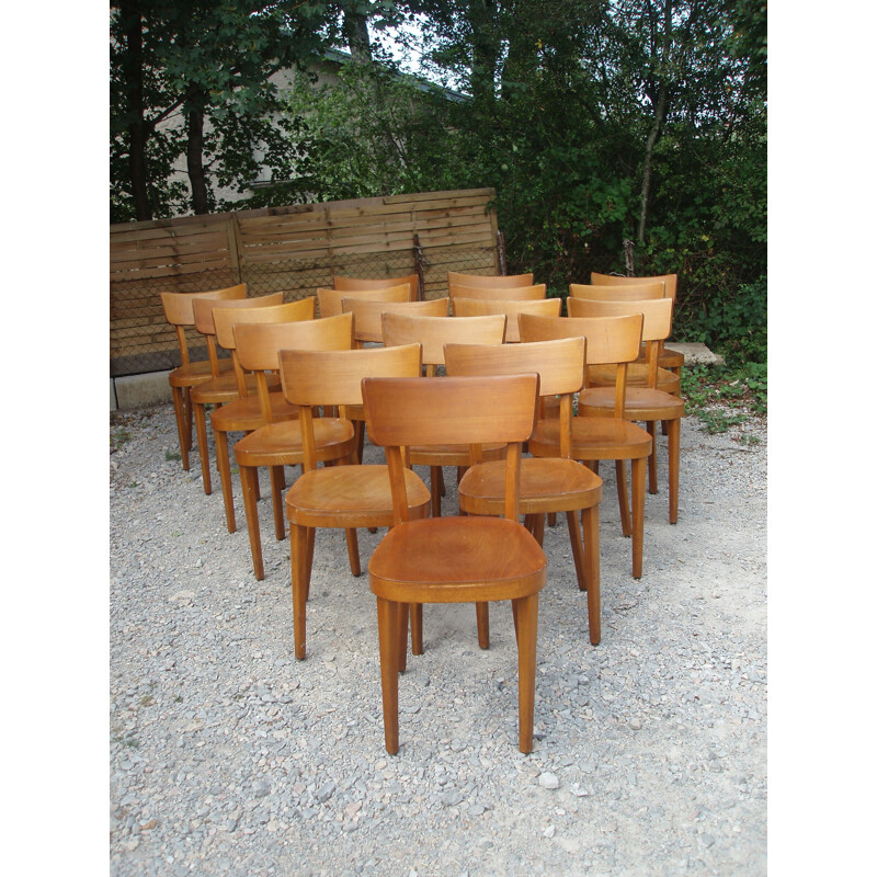 Lot of 18 vintage Swiss German chairs 1950s