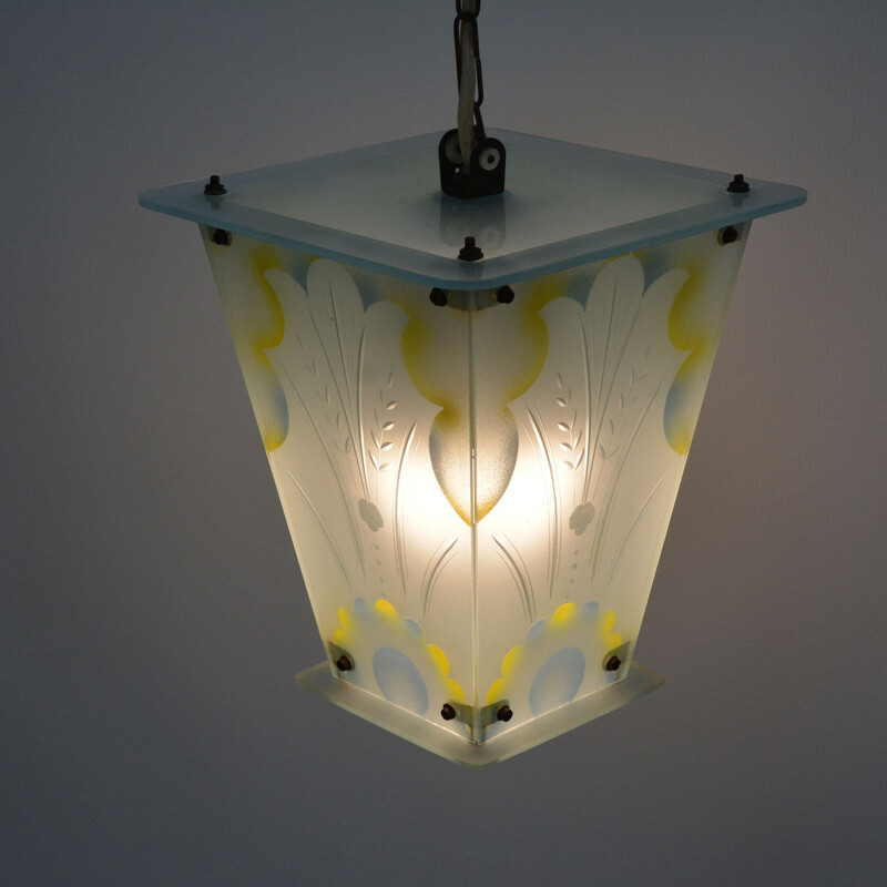 Vintage lantern chandelier Germany 1930s