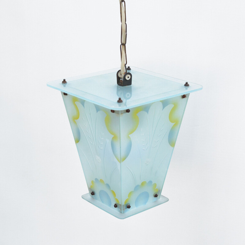 Vintage lantern chandelier Germany 1930s