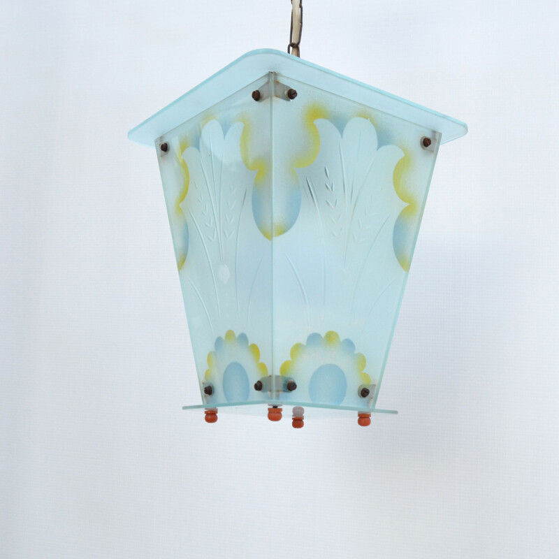 Vintage lantern chandelier Germany 1930s