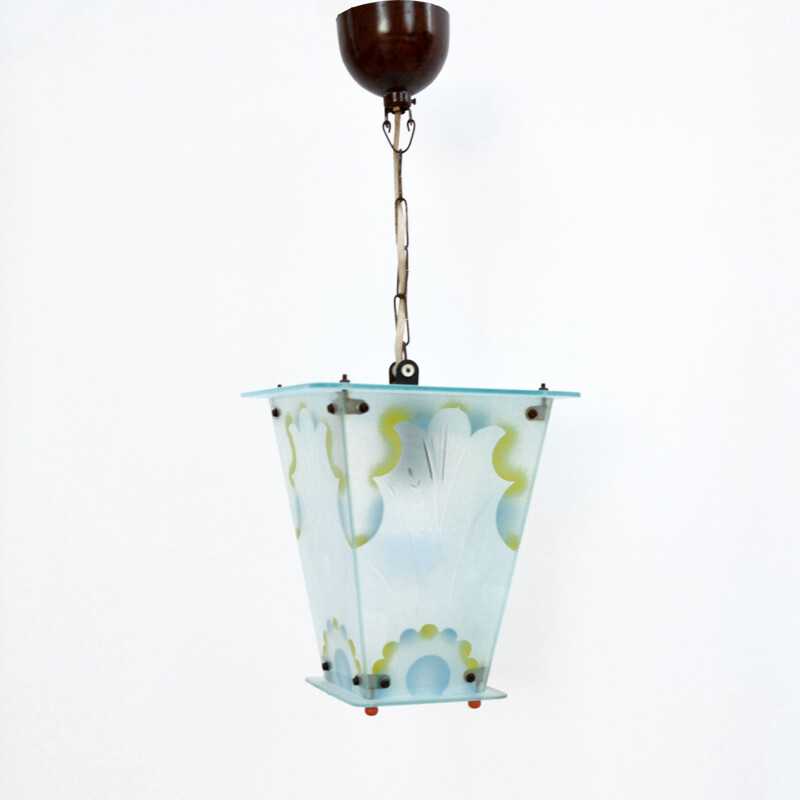 Vintage lantern chandelier Germany 1930s