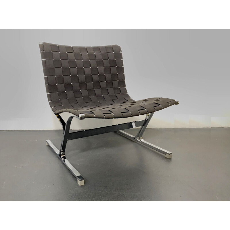 Vintage Lounge Chair black by Ross Littell for ICF de Padova Italy 1960s