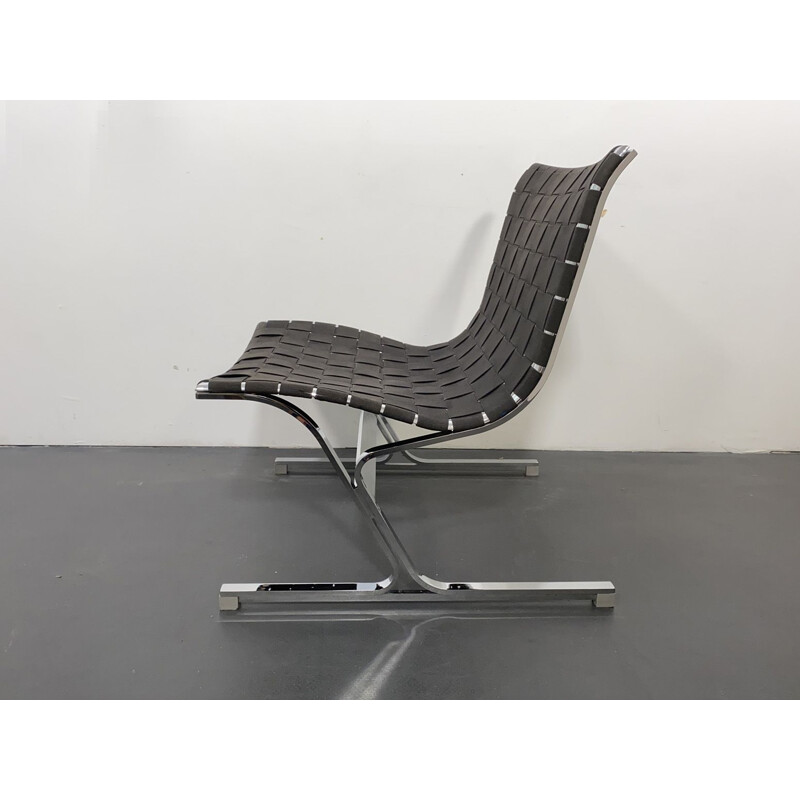 Vintage Lounge Chair black by Ross Littell for ICF de Padova Italy 1960s