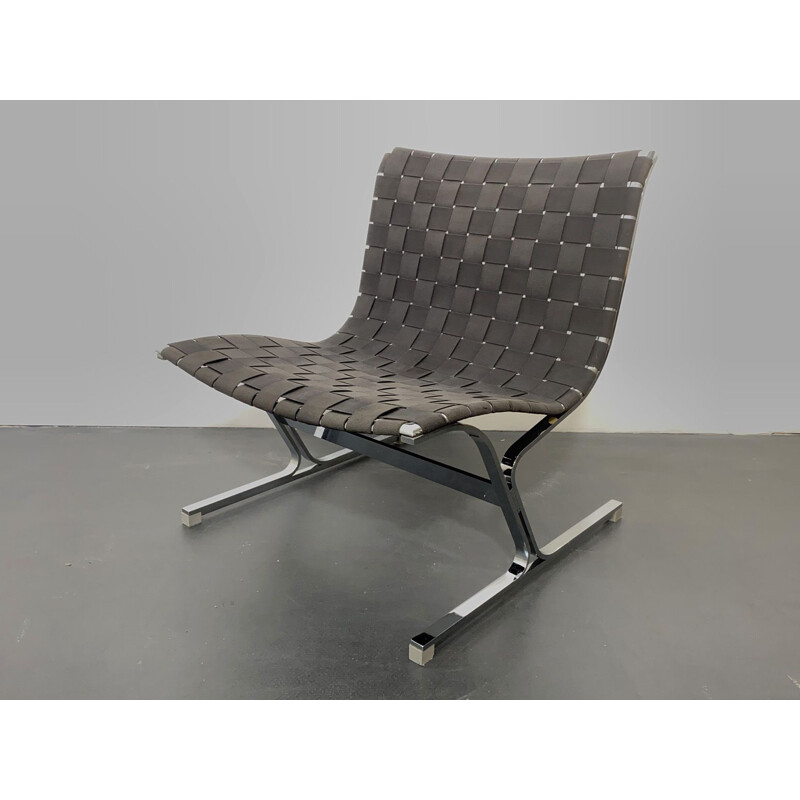 Vintage Lounge Chair black by Ross Littell for ICF de Padova Italy 1960s