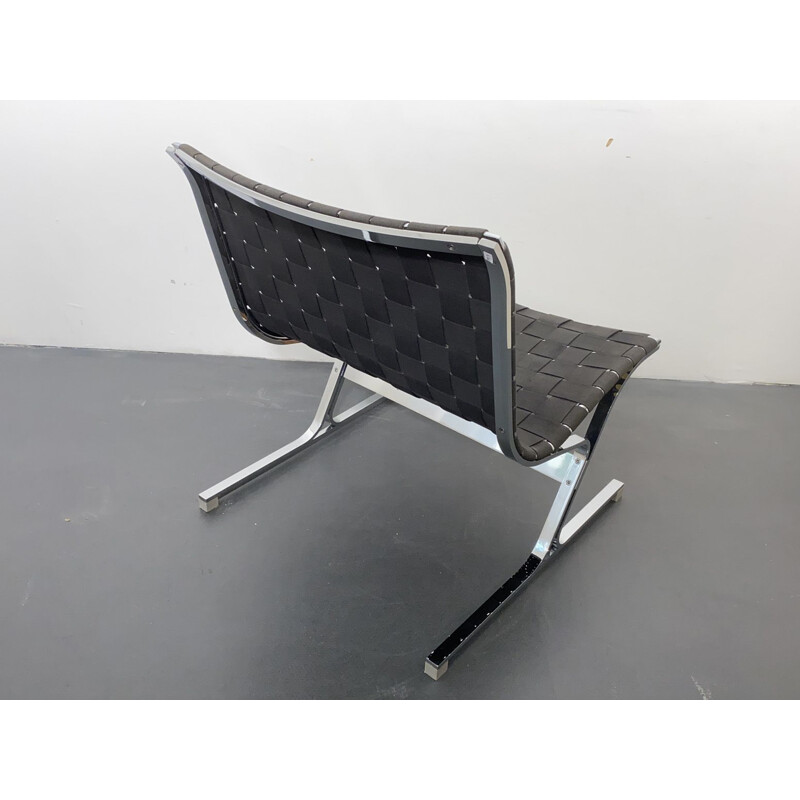 Vintage Lounge Chair black by Ross Littell for ICF de Padova Italy 1960s