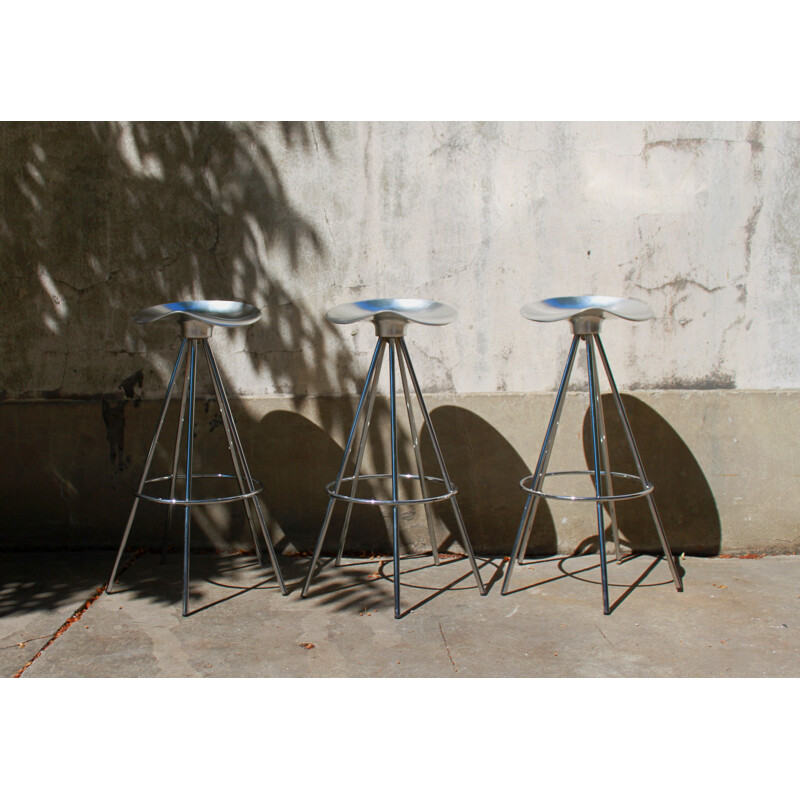 Set of 3 vintage Jamaican high stools by Pepe Cortes 1990s