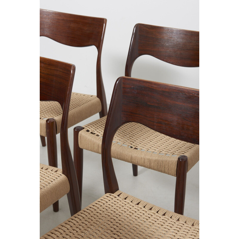 Set of 6 vintage Dining Chairs in Rosewood Denmark 1960s