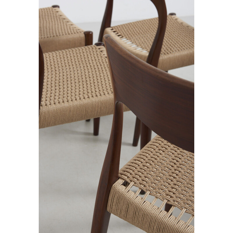 Set of 6 vintage Dining Chairs in Rosewood Denmark 1960s