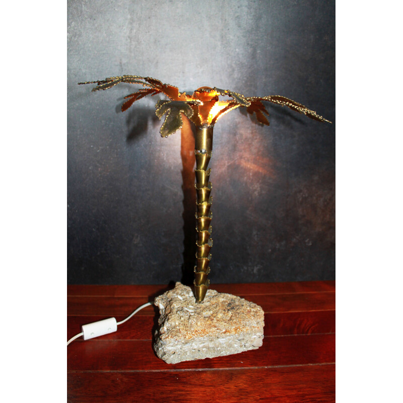 Brutalistische vintage palmboom lamp 1970
