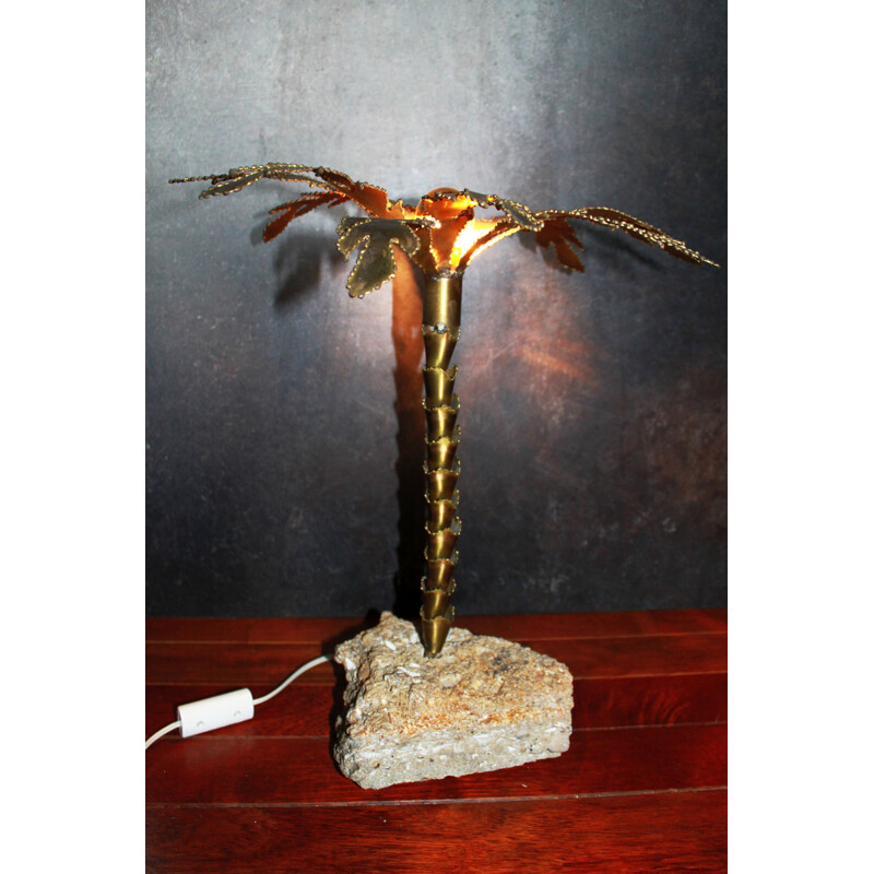 Vintage Brutalist Palm Lamp 1970s