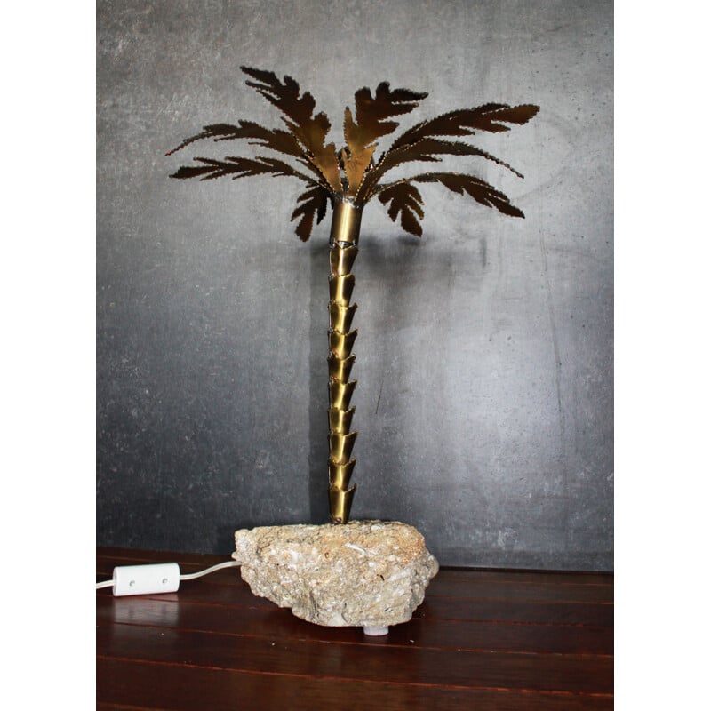 Vintage Brutalist Palm Lamp 1970s