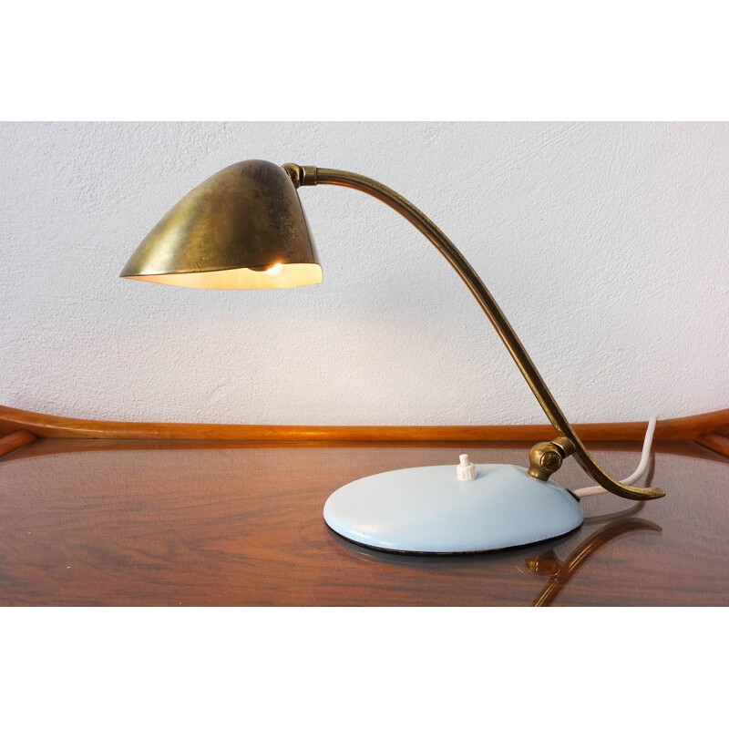 Paire de lampes vintage en laiton 1950