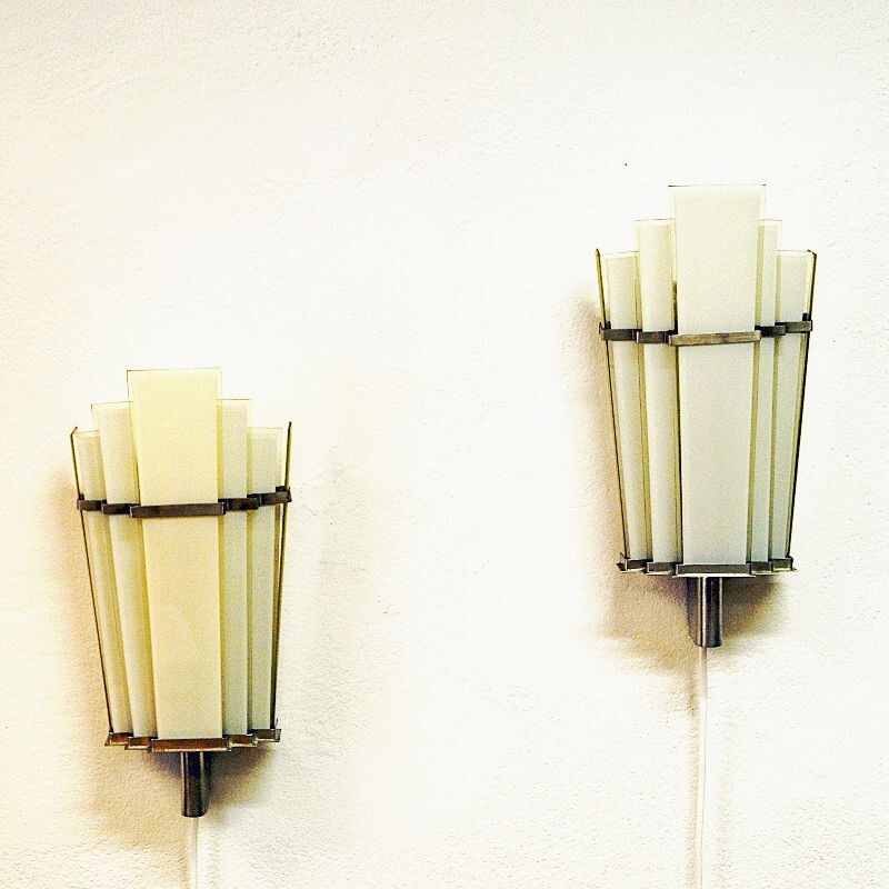 Pair of Art Deco vintage wall sconces from Zenith Germany 1930