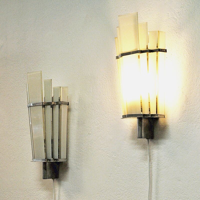 Pair of Art Deco vintage wall sconces from Zenith Germany 1930