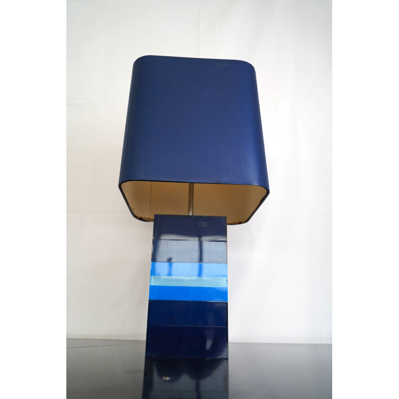 Vintage Italian blue acrylic lamp 1970